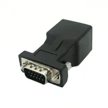 Удлинитель VGA RGB HDB 15pin Мужской к локальной сети CAT5 CAT6 RJ45 сетевой кабель разъем адаптера