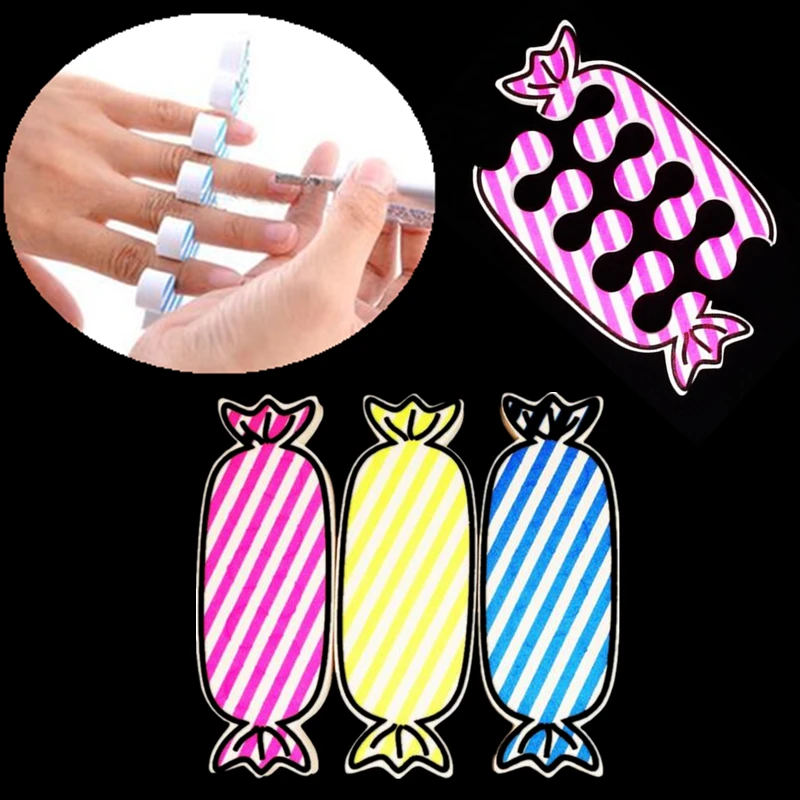 

1 Pair Sponge Toe Separators Cute Candy Reusable Separator Manicure Nail Art Tool Random Color