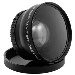 1 комплект Профессиональный 52 мм 0.45x широкоугольный макрообъектив для Nikon D3200 D3100 D5200 D5100 черный супер широкий угол