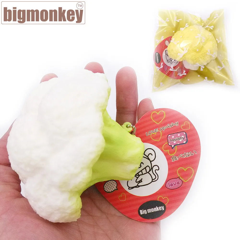 imágenes para Mono grande 8.5 cm nueva llegada de Kawaii Blanco verde Caqui lento aumento de Coliflor con encanto blando de juguete imágenes para Mono grande 8.5 cm nueva llegada de Kawaii Blanco verde Caqui lento aumento de Coliflor con encanto blando de juguete