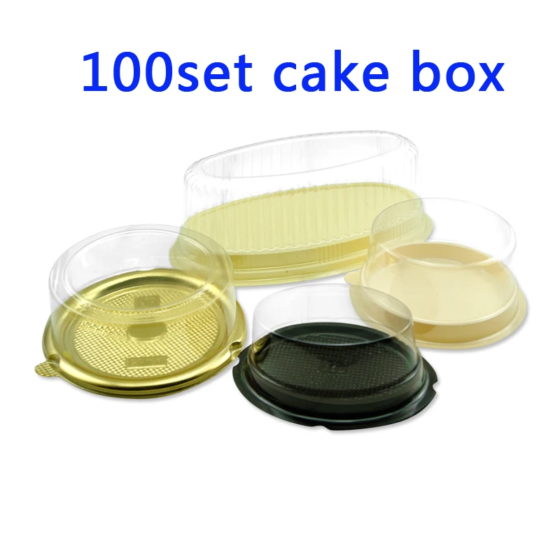 

50set Clear Plastic Ellipse round Baking Cake Dome packaging Boxes Mini Cookie holder Muffin Pastry Food Cake Stand Container