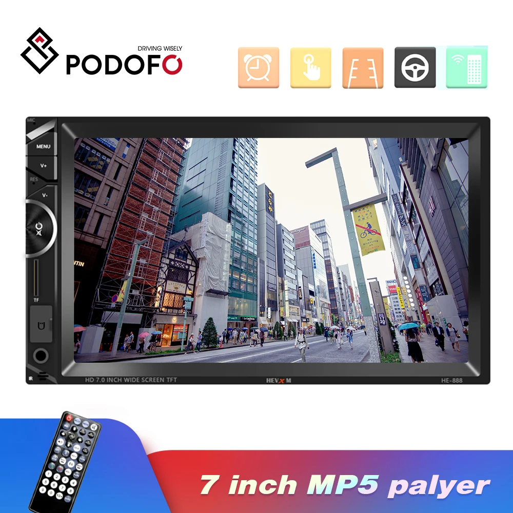 Автомагнитола Podofo 2din 7 &quotсенсорный экран автомобильный мультимедийный плеер