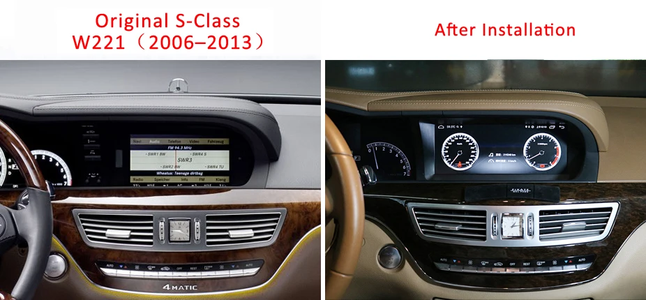 Discount 10.25" 4G RAM 64 ROM Android Display for Mercedes Benz S Class W221 2006-2013 GPS Navigation Radio Stereo Dash Multimedia Player 2
