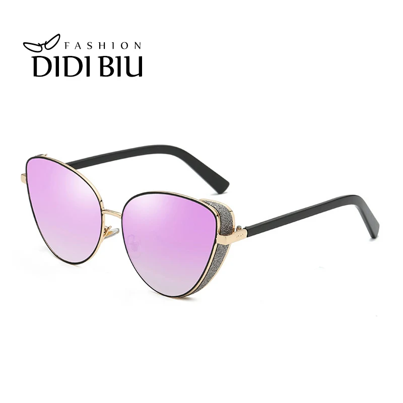 

Gothic Cat Eye Polarized Sunglasses Women Brand Steam Punk Glitter Frame Glasses Fashion UV400 Shades Decoration Oculos HN1120