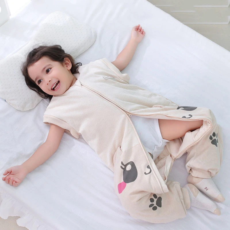 Детская спальная сумка, съемная Хлопковая пижама с манжетами, комбинезон на молнии для малышей, верхняя одежда для новорожденных, стеганое одеяло, комбинезон для сна