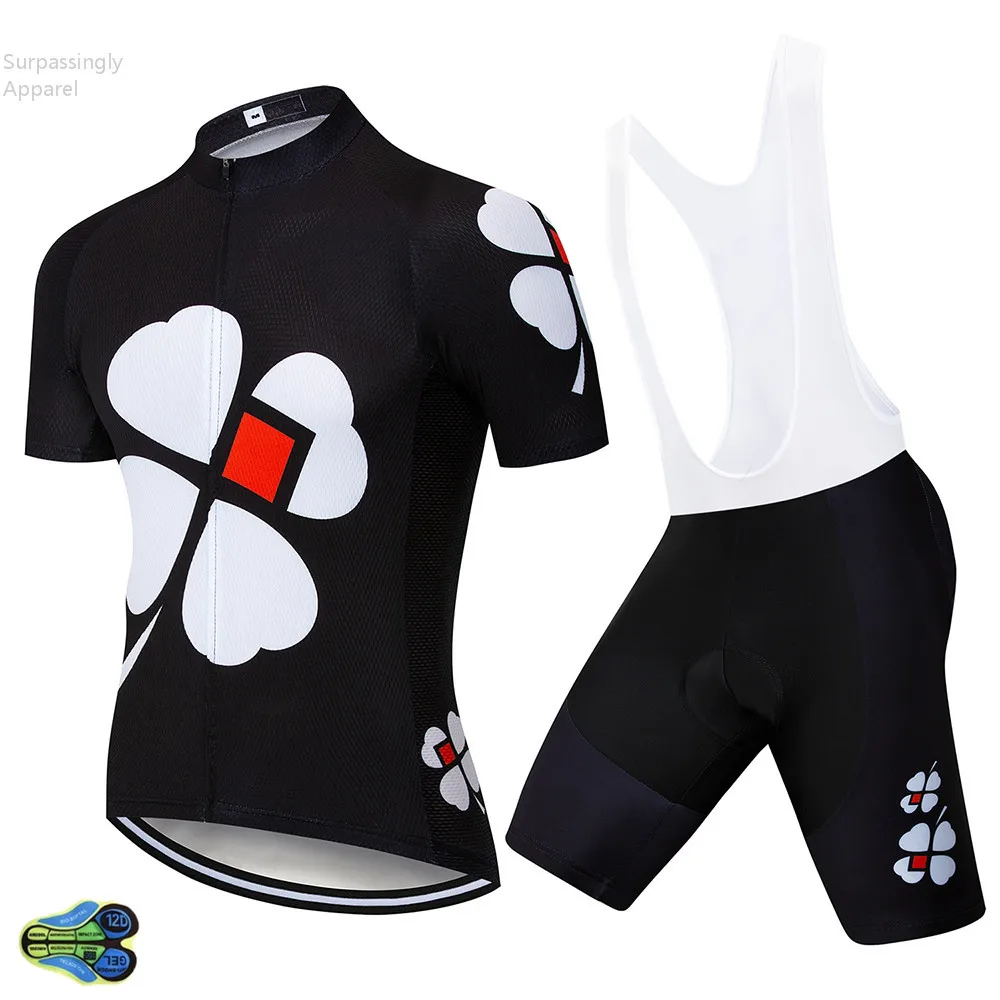 

2019 Black Flower Team Summer Pro Racing UCI World Tour Cycling Jersey Bike Shorts Set Ropa Ciclismo Bicycle Clothing 12D Gel