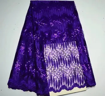 

Multi Color Sequin Lace Fabric 4.5*1.35meters 2017 African Lace Fabric With Sequins High Quality White Sequin Fabric For Dresses