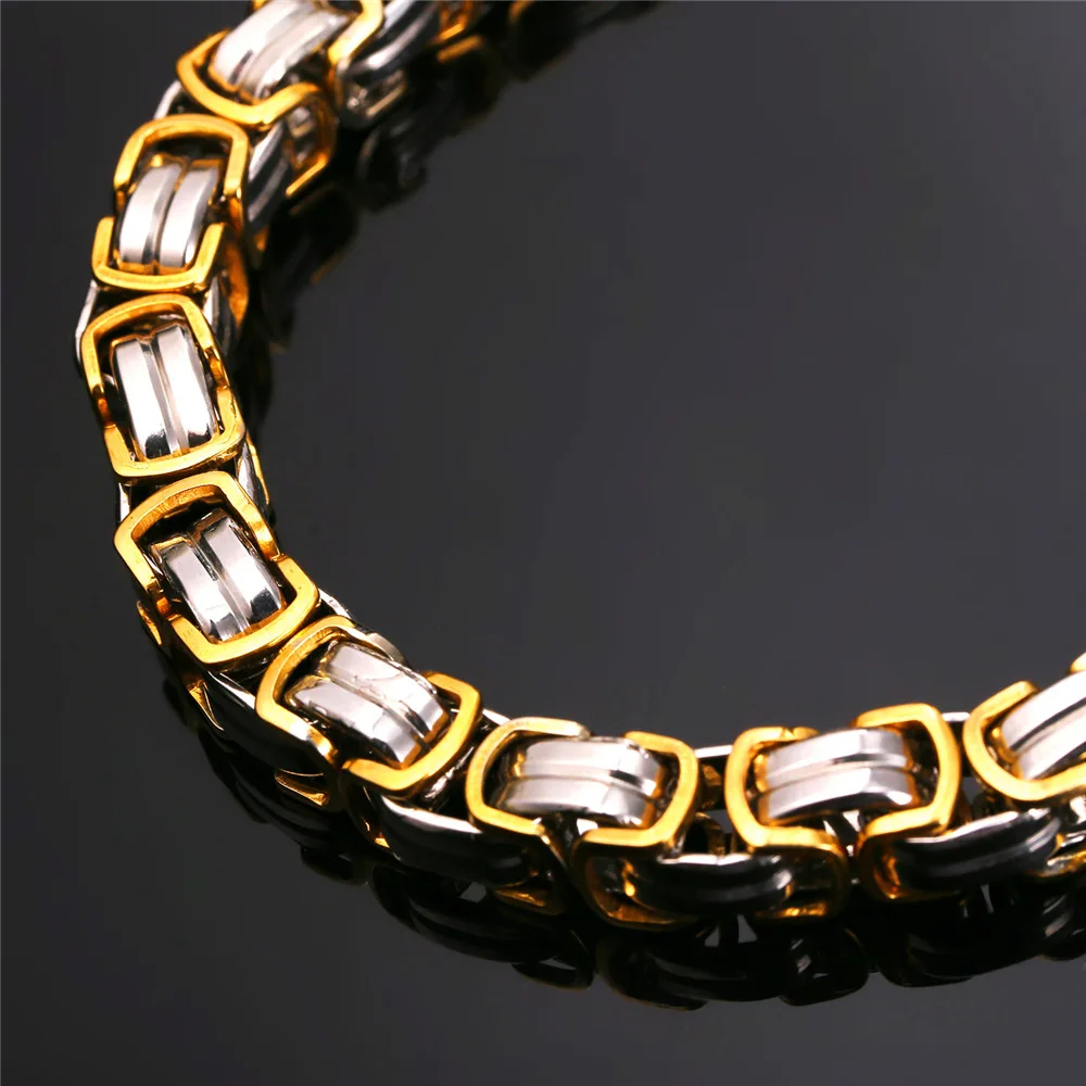 U7 Византийская Цепочка Браслет Из Нержавеющей Стали Подарок Хиппи Ювелирные