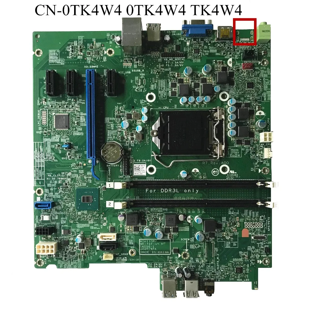 SZWXZY для DELL OptiPlex 3040 MT настольная материнская плата LGA 1151 DDR4 CN-0TK4W4 0TK4W4 TK4W4 100% хорошее