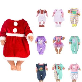 

18 Inch Girl Doll Clothes Fit 43cm baby Doll 4 Colors Jumpsuit Plush Crawling Clothes Children Christmas Gifts