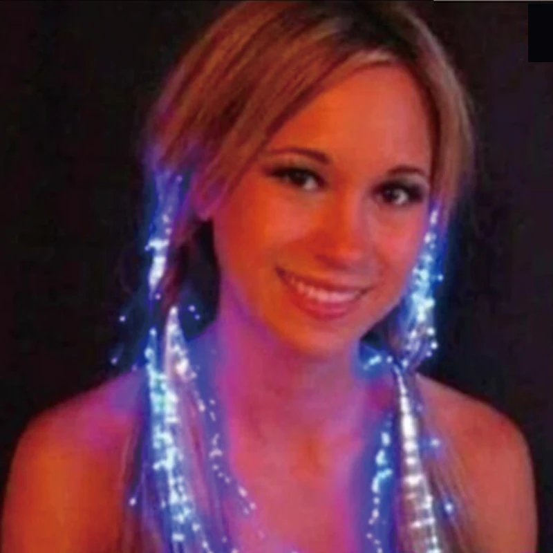 12pcslot Glowing Flash LED Hair Braid Led Hair Lights Wigs Clip Hairpin Clip Christmas Halloween Props Party Decoration (6)