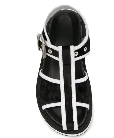 Recouvert D'été Plateforme Plat Pied De 2019 Sandales Womennnnnnnnnnnnnnnnnnnnnnnnn Bordé Celebrity Cru Chaussures Blanc Noir À 5Yxdw5qI