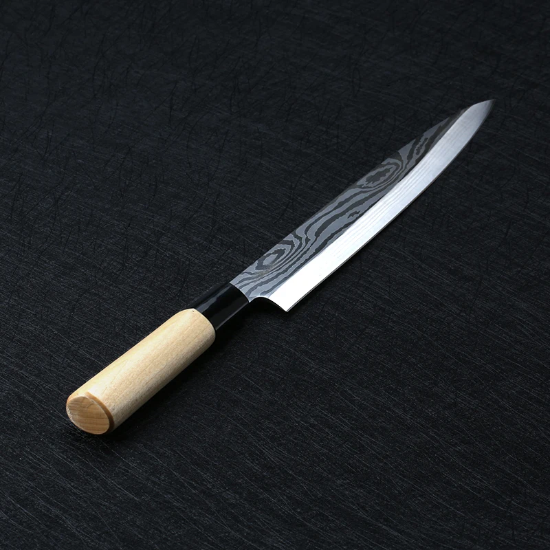Laser Damascus Chef Knives Japanese Salmon Sushi Knives Stainless Steel Sashimi Kitchen Knife Raw Fish Fillet Layers Cooki Knife