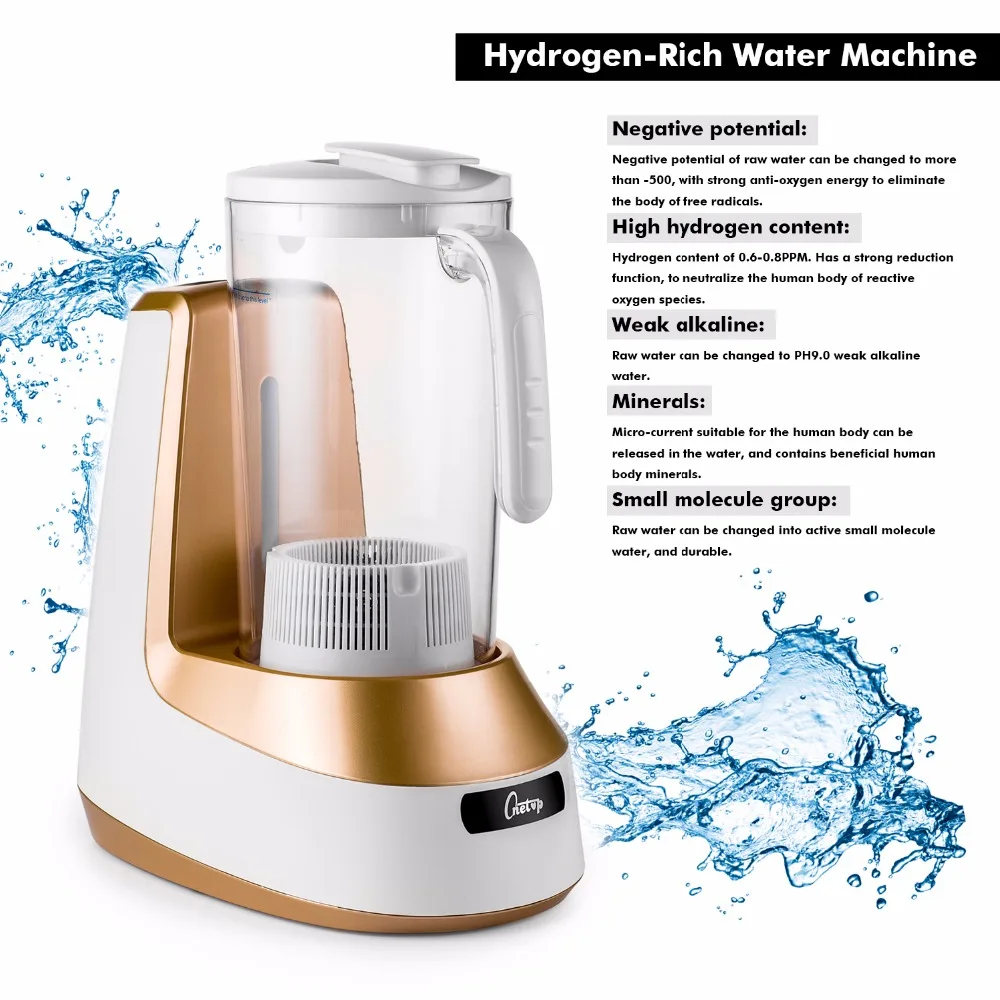 Генератор водородной воды, генератор водородной воды, ионизатор щелочной воды, чайник 2000 мл, продукт для медицинского ухода 100-240 В