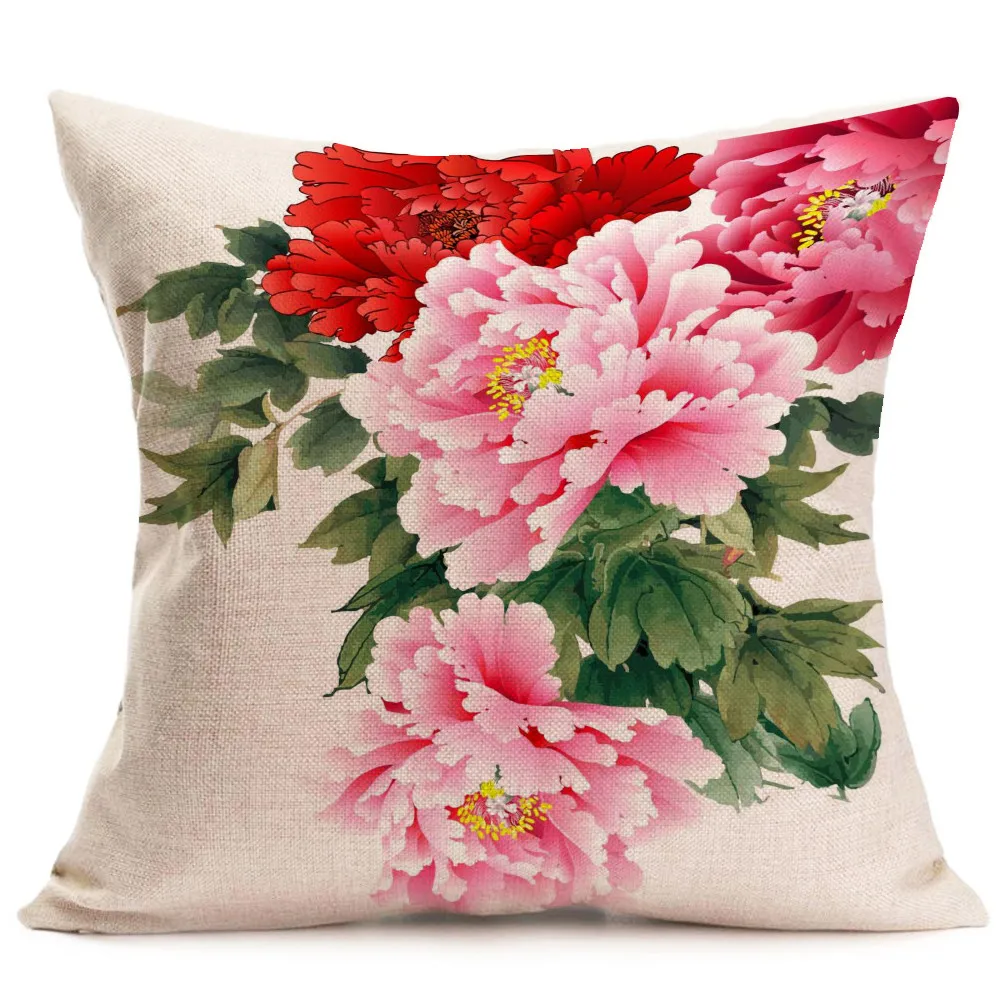 

Ouneed Peony Flower Cushion Cover 45x45cm Home Decor decorative pillows case a802 09