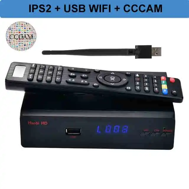 SATXTREM HaoSi IPS2 DVB S2 Цифровой Полный 1080P HD ТВ спутниковый ресивер с 1 год 8 линий cam Поддержка PVR 7 дней EPG Youtube - Цвет: IPS2 with wifi cccam