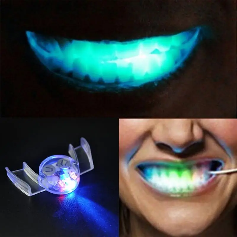 Halloween LED Light up Flashing Mouth Piece Glow Teeth For Halloween