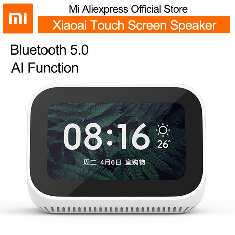 Xiaomi xiaoai Bluetooth 5 0 колонка с сенсорным экраном цифровой дисплей будильник Wi Fi