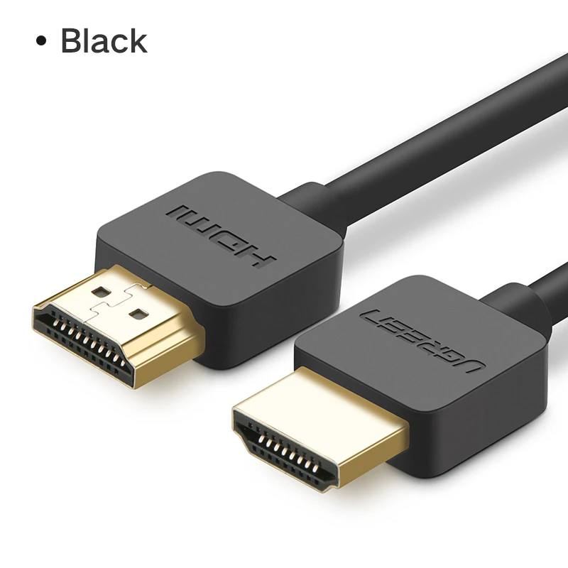 Black Ugreen 4K HDMI кабель Тонкий HDMI к HDMI 2,0 кабель для PS4 Apple tv Разветвитель переключатель коробка 60 Гц Аудио Видео Кабель HDMI 2,0 - Цвет: Black