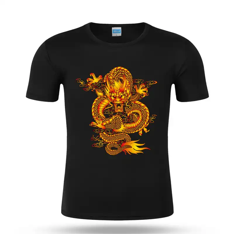 Chinese Dragon Pyrograph Tshirt Heat Transfer Iron-on Patch Animal Applique