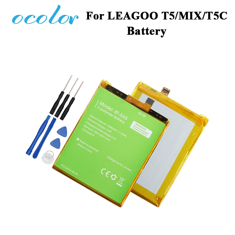 Аккумулятор ocolor для LEAGOO T5 T5C 3000 мА/ч Сменные аксессуары аккумуляторы KIICAA MIX