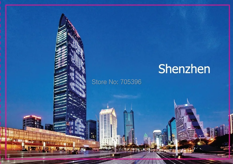 Over $12 ShenZhen CIty of China Kingkey Building Night view прямоугольный металлический магнит на