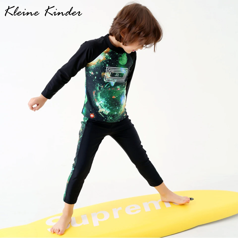 

Toddler Swimwear Boy Universe Patterns Long Sleeve Sun Protection Boys Kids Swimsuit Swimming Suits Surf Diving Suit Beachwear