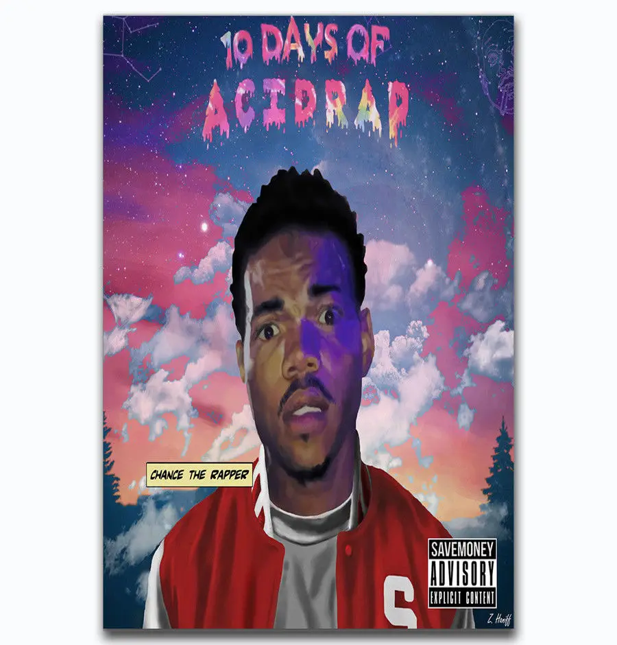 Hot New Chance the Rapper 10 Days Of Acid-Silk Art Poster Wall Sicker Decoration Gift