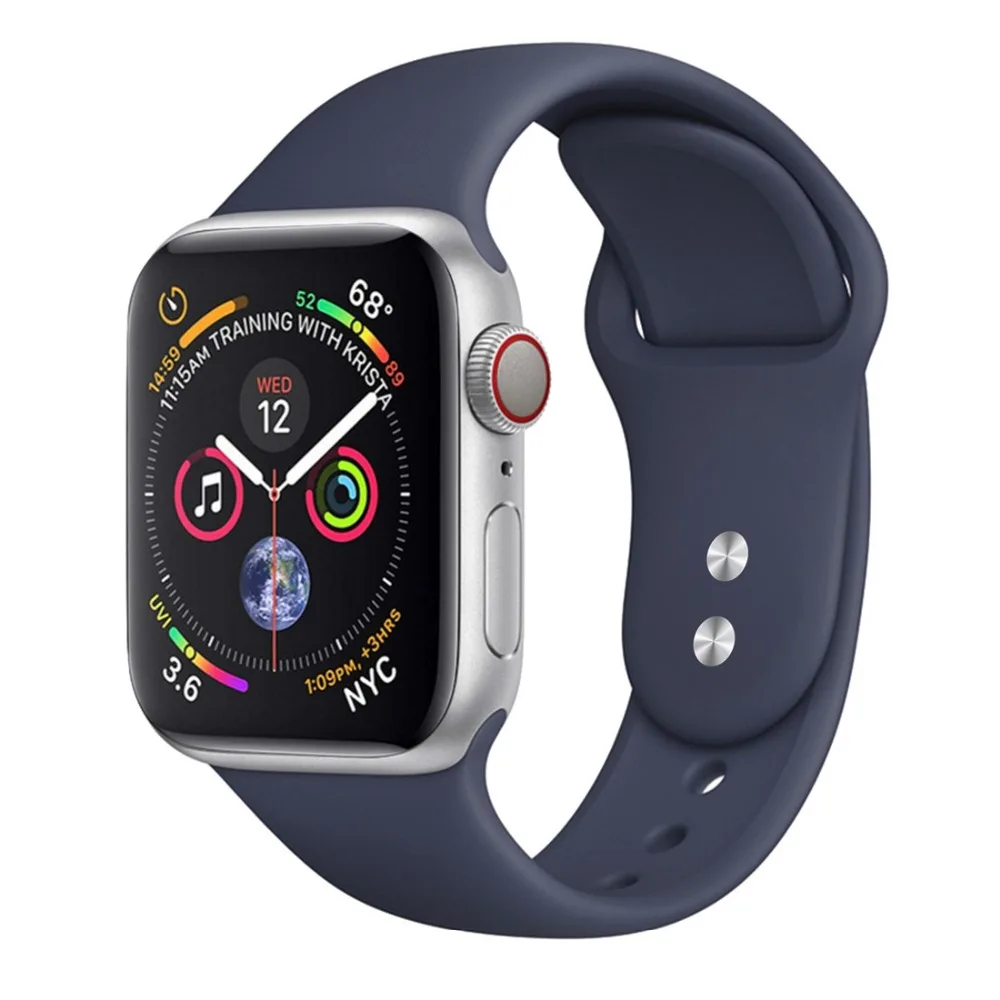 CRESTED Sport strap For Apple Watch band 4 3 42mm/38MM/44mm/40MM iwatch 4 band Silicone wrist bracelet watchband belt series 2/1 CRESTED Sport strap For Apple Watch band 4 3 42mm/38MM/44mm/40MM iwatch 4 band Silicone wrist bracelet watchband belt series 2/1