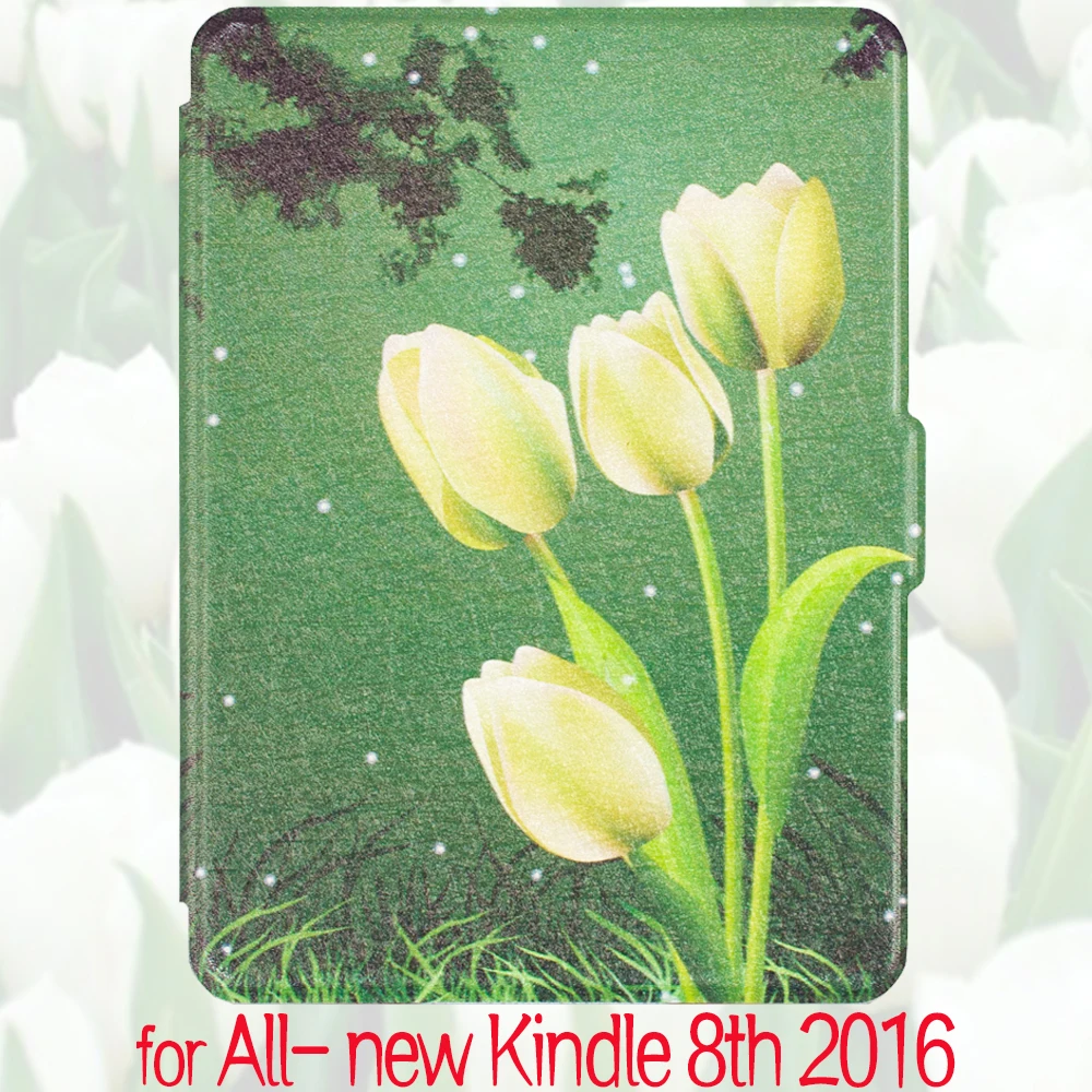 

Folio Premium PU Leather Smart Cover For Amazon All-New Kindle E-reader 6" Display 2016 Release 8th Generation ( Wake/Sleep)