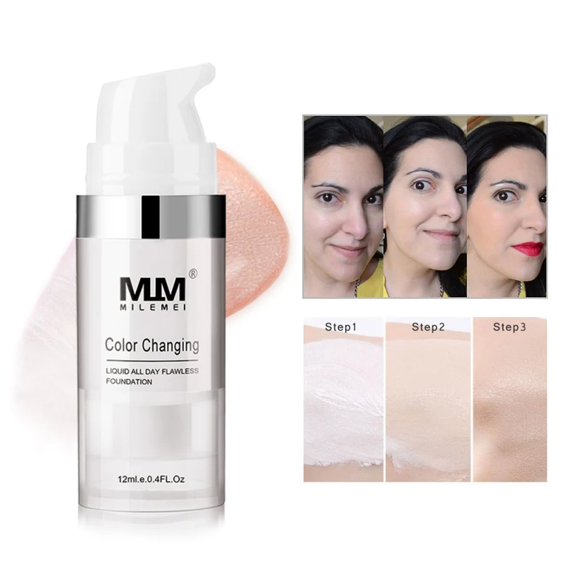Color Changing Liquid Foundation Makeup Change To Your Skin Tone Long Lasting 12ml