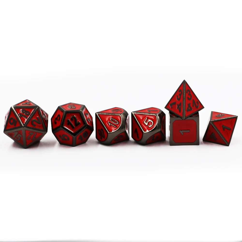 Buy Dungeons & Dragons 7pcs/set Creative RPG Dice D&D Metal Dice Enamel Black