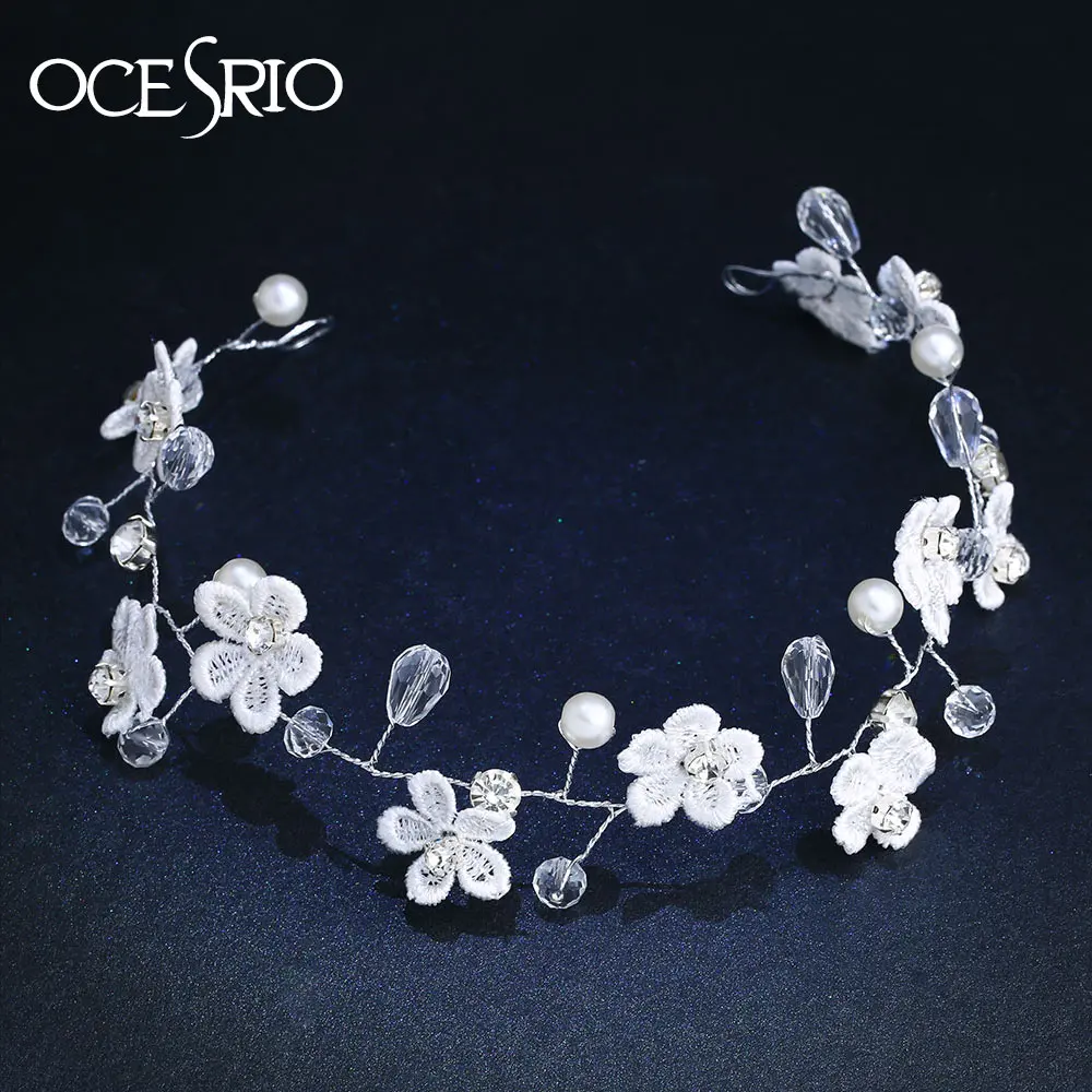

OCESRIO New Bride Flower Crown Wedding Beach Floral Wedding Tiaras and Crowns Hair Wedding Hair Accessories Flower piece hab-a04