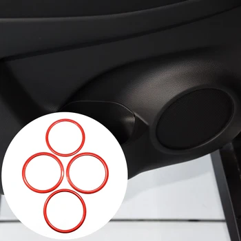 

ABS Chrome Red Style Car Door Audio Speaker Ring Sound Horn Circle Cover Trim for Nissan QASHQAI J11 2016 - 2019 accessories
