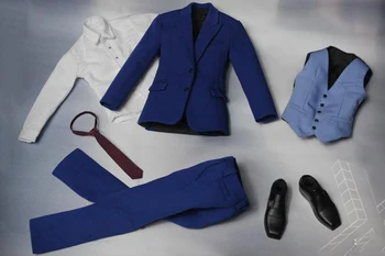 

1/6 Men's Blue Suit with Shoes and Tie Clothes Models for 12''Bodies Figures