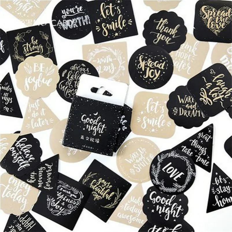 

45pcs/set Blessings Label Stickers Decorative Stationery Stickers Scrapbooking DIY Diary Album Stick Label University