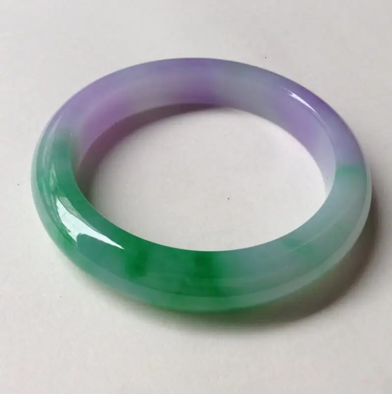 Grade natural Burma jade violet jade round belt of bracelet//certificate