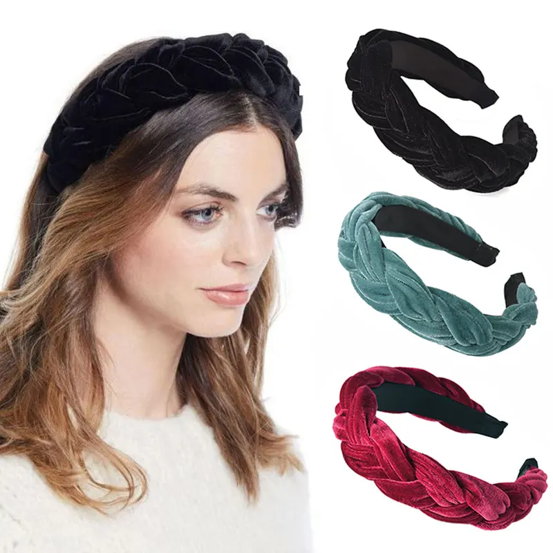 

Gold Velvet Cross Headband Ladies Wide Hairband Hair Ornaments Silk Headbands Woman Head Wraps Hair Band Hoop Accessories