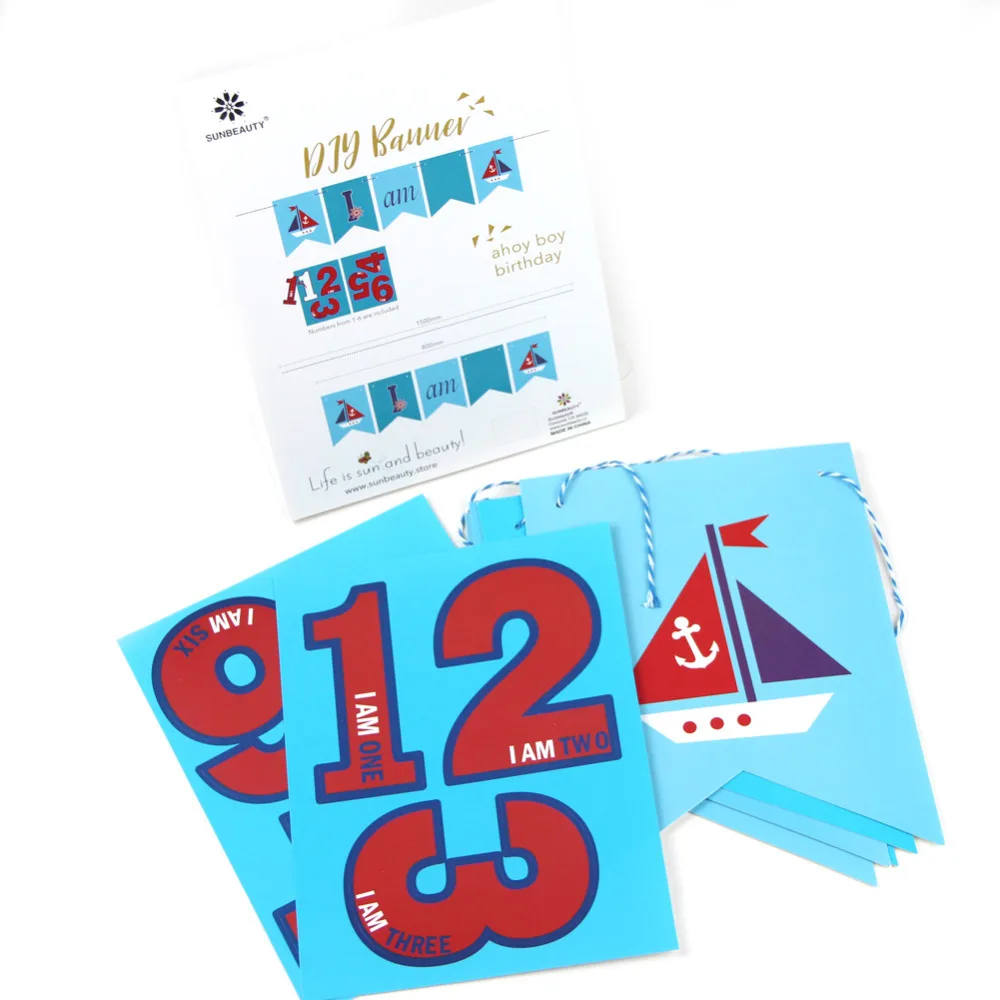 DIY I AM ONE Nautical Banner Swallowtail Paper for 1st 2nd 3rd 4th 5th 6th Birthday Baby Boy Little Sailor Party Backdrop | Дом и сад