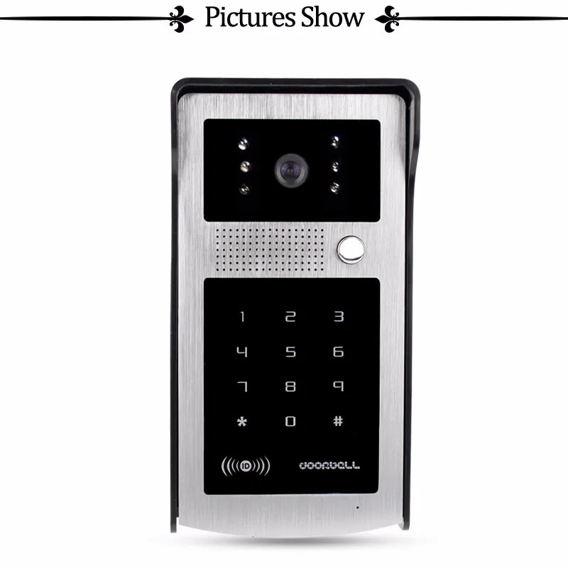 Sistema de Intercomunicação Máquina de Entrada de Vídeo de Cor Digital com Teclado de Toque ao ar Câmera de Visão Rfid Telefone Campainha Livre Cmos ir Noturna - 9 High Quality phone