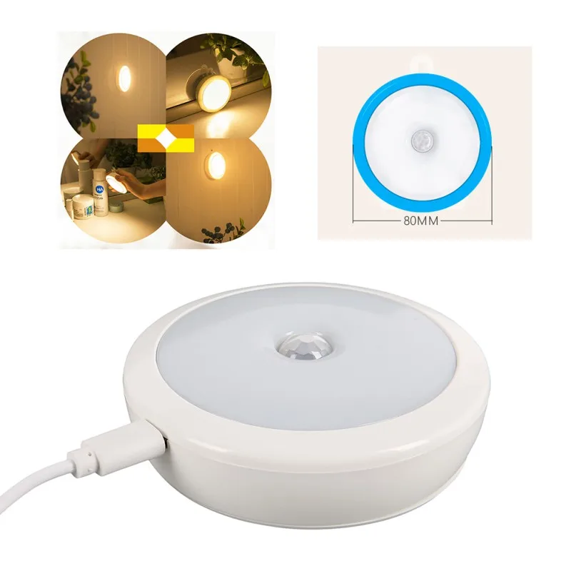 Новейший USB заряжаемый мини-светильник для детской спальни освещение для сна милый портативный датчик светодиодные фонари USB