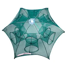 

Folded Portable Hexagon 4/6/8/10 Hole Automatic Fishing Shrimp Trap Fishing Net Fish Shrimp Minnow Crab Baits Cast Mesh Trap