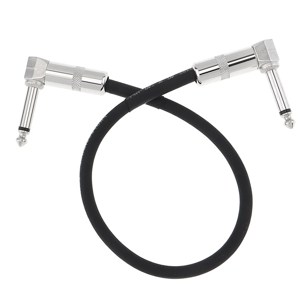 

40cm / 16inch Guitar Effect Pedal Instrument Patch Cables with 1/4 Inch 6.35mm Silver Right Right-angle Plug