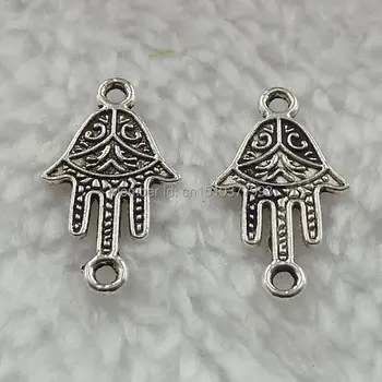 

400 pieces antique silver hand connector 23x13mm #345