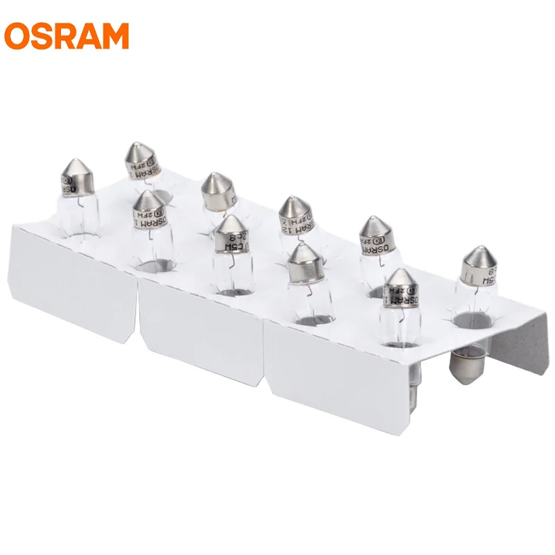 10 шт. OSRAM C5W 6418 гирлянда лампы 12 В 5 Вт SV8.5 8 оригинальная линейная лампа для чтения