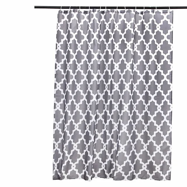 1837 180x180 Cm Designer Moisissure Libre Hydrofuge Tissu Hookless Gris Rideaux De Douche Doublures Pour Salle De Bains Polyester Lavable Anneaux