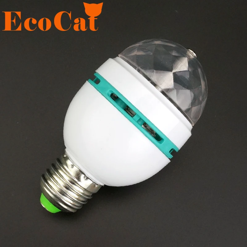 E27 LED RGB لمبة 3 W 110 V 220 V الملونة السيارات الدورية ضوئي كريستال led ضوء المرحلة سحر الكرة DJ حزب ديسكو تأثير مصباح