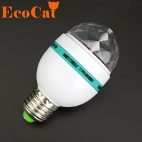 E27 светодио дный RGB лампы 3 Вт 110 V 220 V Красочные Авто вращающийся проектор Кристалл светодио дный свет этапа Magic Ball DJ вечерние дискотека эффект лампы - изображение