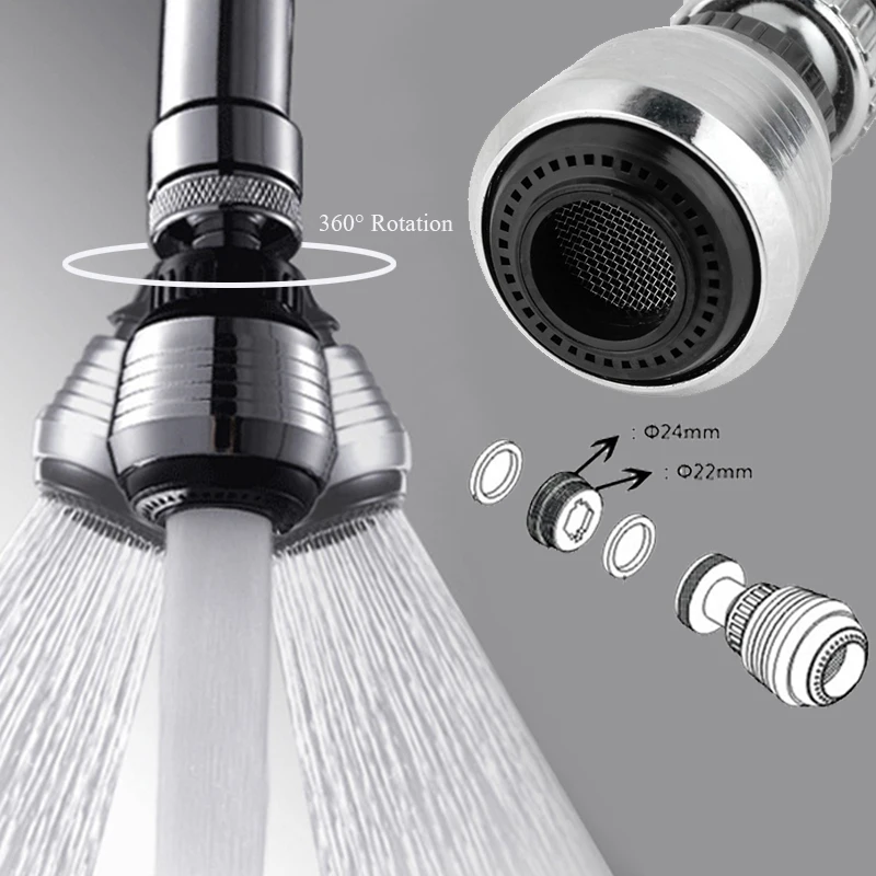 360 Rotating Kitchen Faucet Adapter Water Change Diffusion