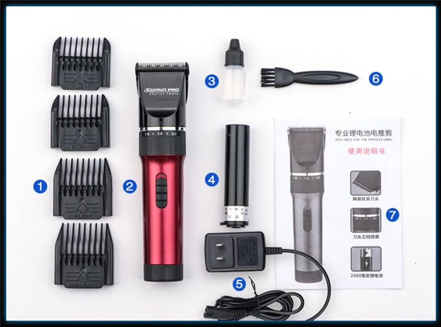 Черное керамический лезвие, профессиональный электрический триммер для волос, титановая стрижка, машинка для стрижки волос, Парикмахерская, бритвенный станок, 110-240 В